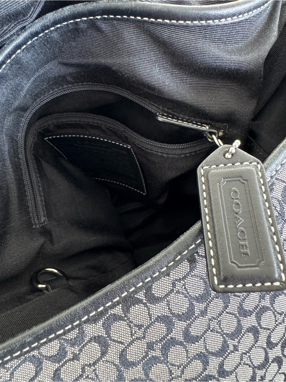 Coach Gray/Black Signature Canvas Buckle Shoulder Bag - Picture 5 of 6